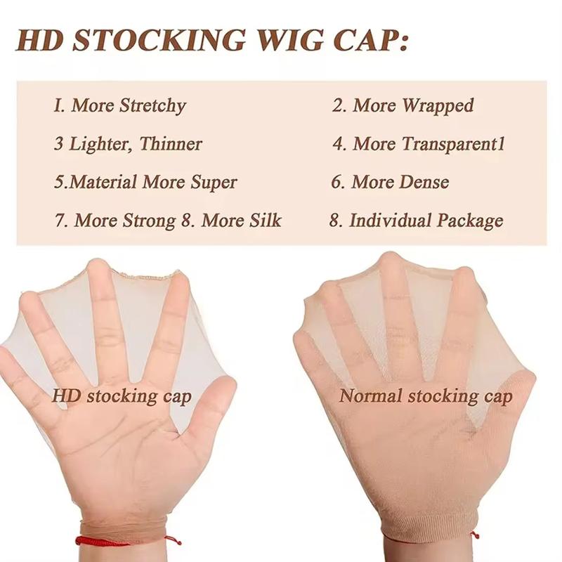 Bling Hair 1Pack with 2pcs Wig Cap Elastic Breathable Invisible Wig CapsStretchy Nylon Wig Caps