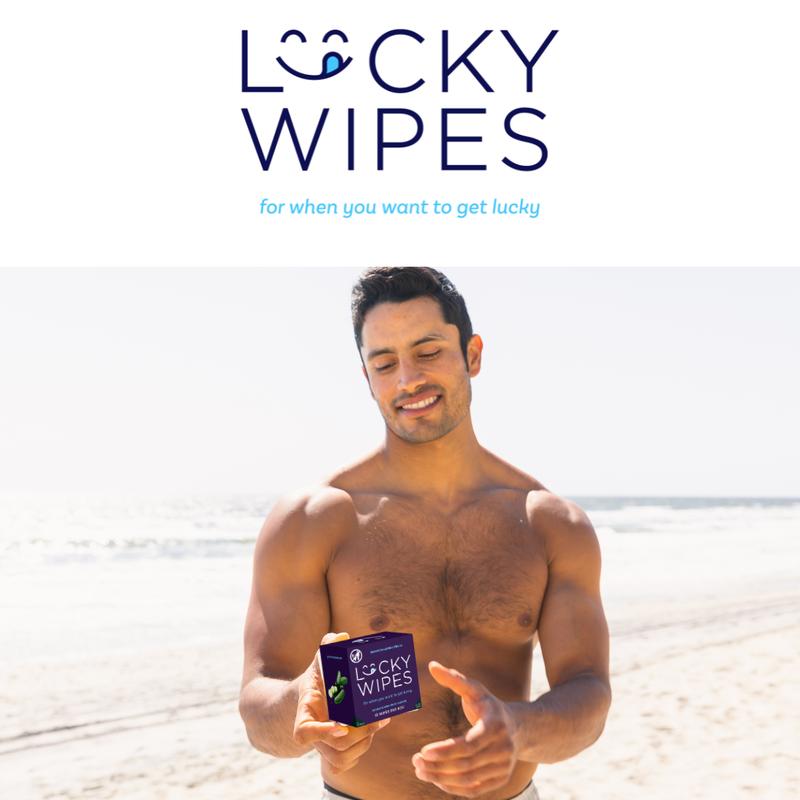 Lucky Wipes For Men Flavored Hygiene Strawberries and Cream Flavor