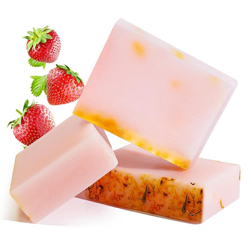 100g IKZEE YONI Bar Strawberry Soap, Women's Soap, Free Random Color Bubble Net, All-natural Soap, Light Fragrance, Skin Cleansing,  Wash Away Odor, Body Cleansing Soap, Fall Gift