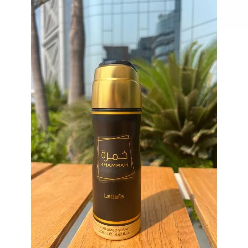 Khamrah Perfumed Body Spray Deodorant by Lattafa 200ml Bottle Aroma Body Care Fragrance Scent