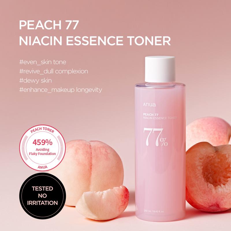 [Anua Official Shop] Peach 77 Niacin Essence Toner 8.45 fl. oz. (250ml) ｜Milky Toner with Niacinamide for Radiant Skin, Korean skin care, niacinamide