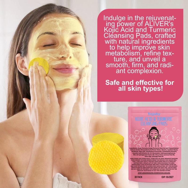 (3 Counts only 23.99$) Turmeric Cleansing Exfoliating Pads Facial Cleansing Skincare, cleansing, skin care, cleansing Turmeric Comfort Turmeric Kojic Acid Cleansing Exfoliating Pads Facial Cleansing Foaming Skincare Organic Gentle Smooth Acrylic