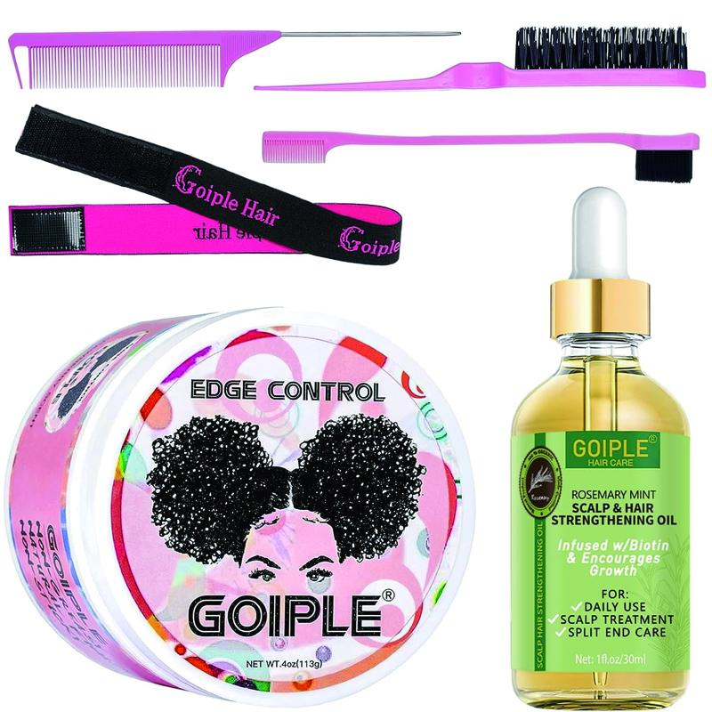  Edge Control Wax Strong Hold Non-Greasy Smooth Hair Styling Gel No Flaking Edge Control for Black Hair Rosemary Oil for Haircare Edge Brush