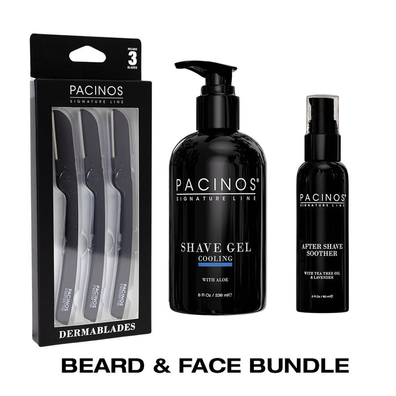 Pacinos Exfoliating & Face Bundle to remove unwanted hairs, exfoliate skin, moisturize and sooth your skin