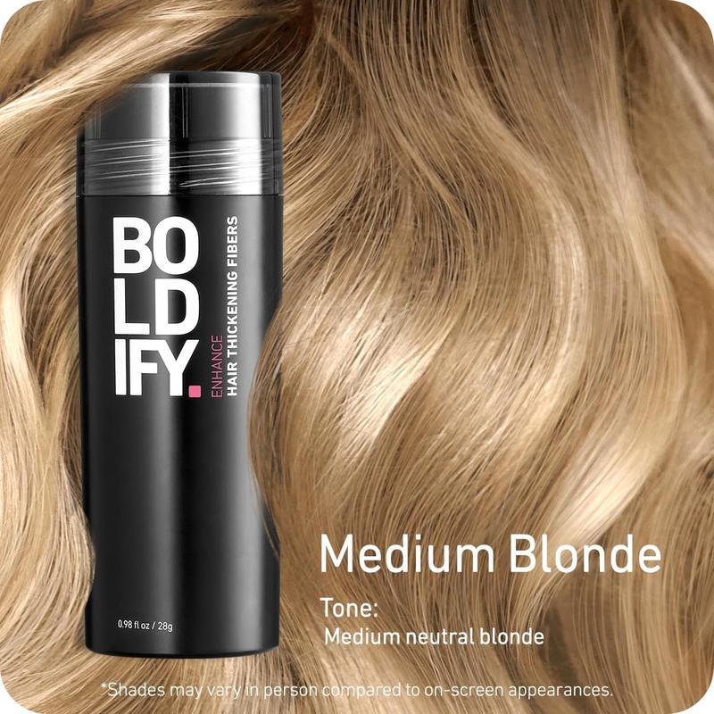 BOLDIFY Hair Fibers (28g) Fill In Fine and Thinning Hair for an Instantly Thicker & Fuller Look - Best Value & Superior Formula -14 Shades for Women & Men - DARK BROWN