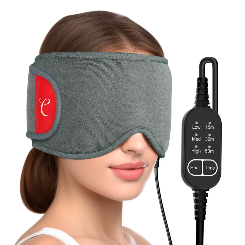 Comfytemp Heated Eye Mask for Dry Eyes, USB Wearable Eye Heating Pad, Sinus Headache Migraine Relief Mask FSA HSA Eligible, Warm Compress for Eyes with 3 Heat and Time Settings, Blepharitis Stye MGD