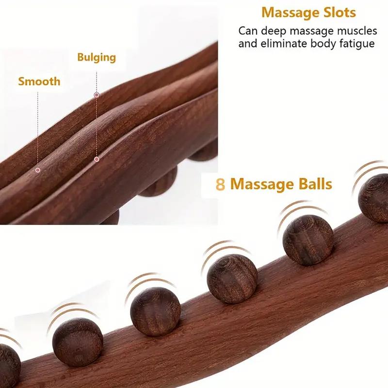 Wooden Body Massage Tool, Manual Massager for Neck Back Foot Calf Leg Relax, Portable Whole Body Muscle Massage Stick for Home & Travel