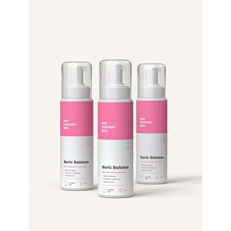 Her Fantasy Box Sensitive pH Foam Wash Boric Balance - 3 Pack Plant-Based Wash