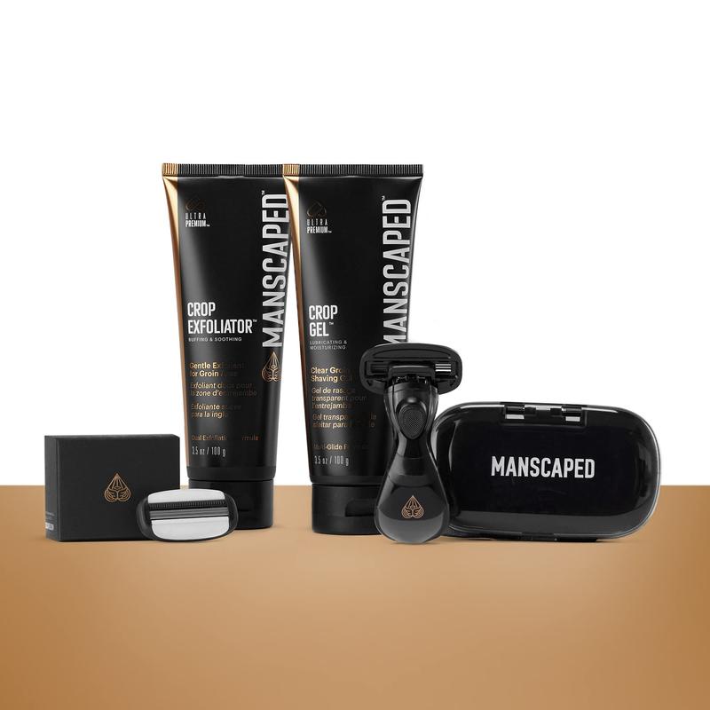 MANSCAPED® The Ultra Smooth Package, Male Hygiene Shaving Bundle, Includes The Crop Shaver® Groin Razor with Replacement Blades, Crop Gel® Ball Shaving Gel, and Crop Exfoliator®