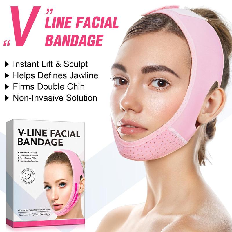 V Line Facial Bandage, 1 Count 2 Counts Face Lifting Bandage, Comfortable Elastic Fabric Face Bandage, Facial Skin Care Tool for Women