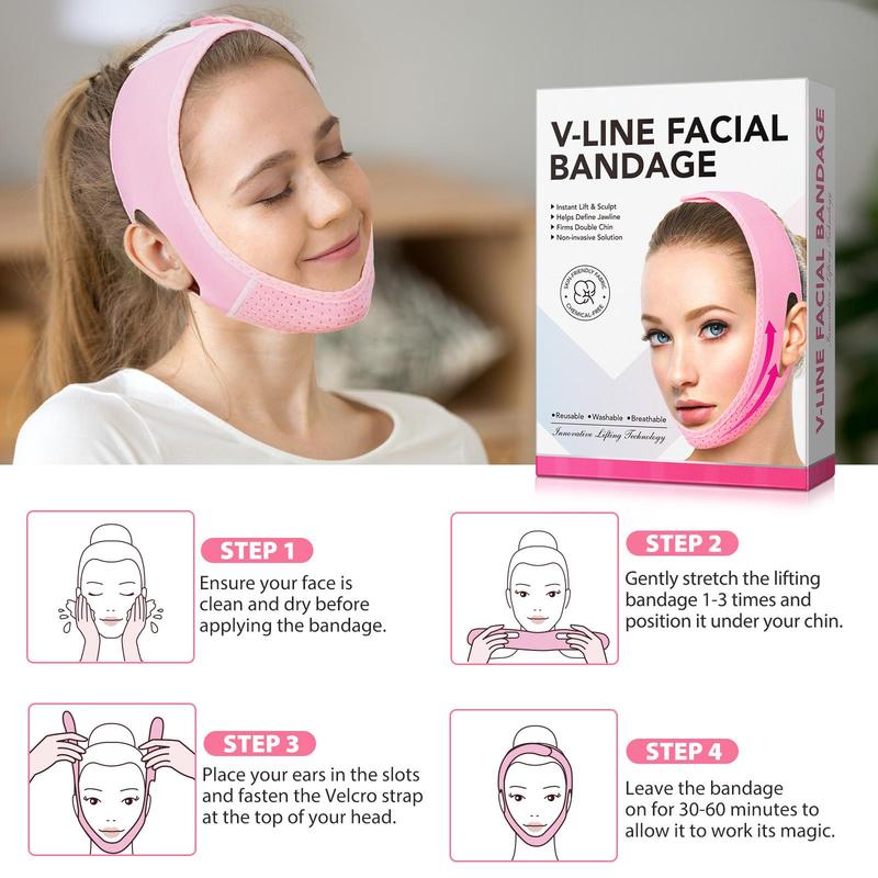 V Line Facial Bandage, 1 Count 2 Counts Face Lifting Bandage, Comfortable Elastic Fabric Face Bandage, Facial Skin Care Tool for Women