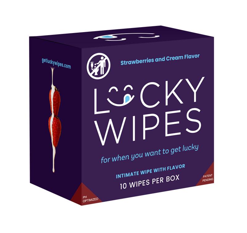 Lucky Wipes For Men Flavored Hygiene Strawberries and Cream Flavor