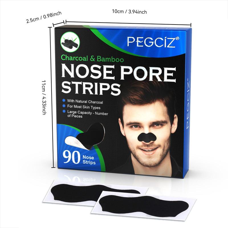 Men's Nose Pore Cleaning Strips, 90pcs box Oil-control Deep Cleansing Nose Strips, Men's Grooming Product for Christmas Gift, Nose Care Product for Men