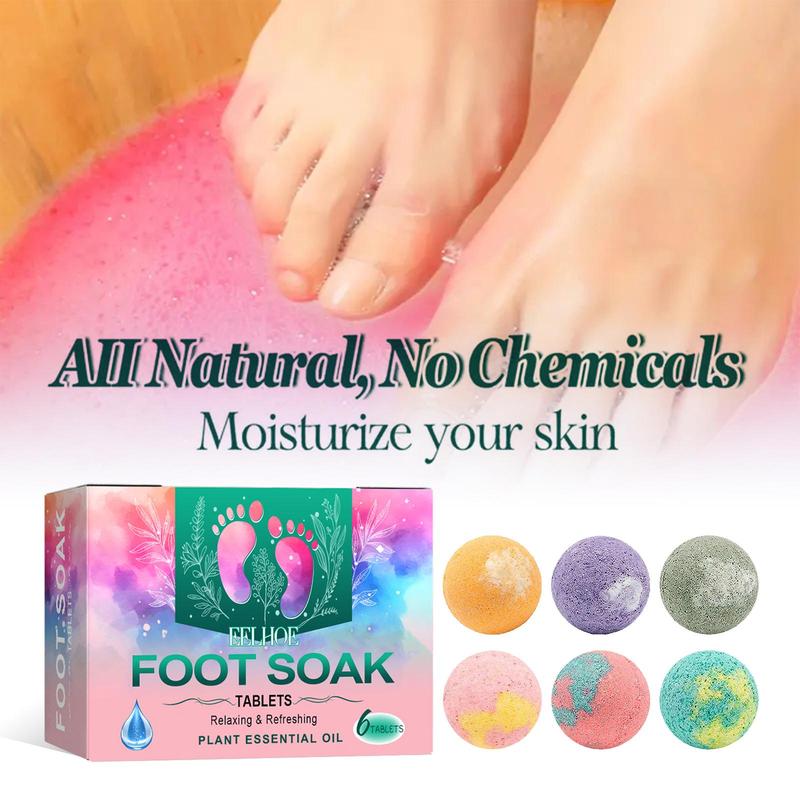 Ginger Foot Soak Bath Bombs, 6 Counts box Natural Foot Soak Tablets, Foot Spa Bombs, Foot Care Products for Women & Men