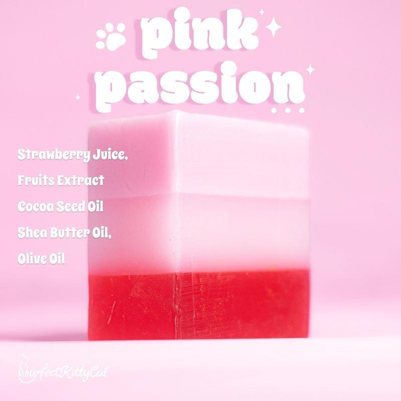 Premium Pink Passion Soap Bar | Strawberry Vitamins Skin Repair Comfort Hydrate Moisturizing Facial Cleansing Facial Wash Skincare Olive Plant Shea Moisturizer Moisture Cleanser nurture soaps european white Gentle Restore Gentle Restore happy soap