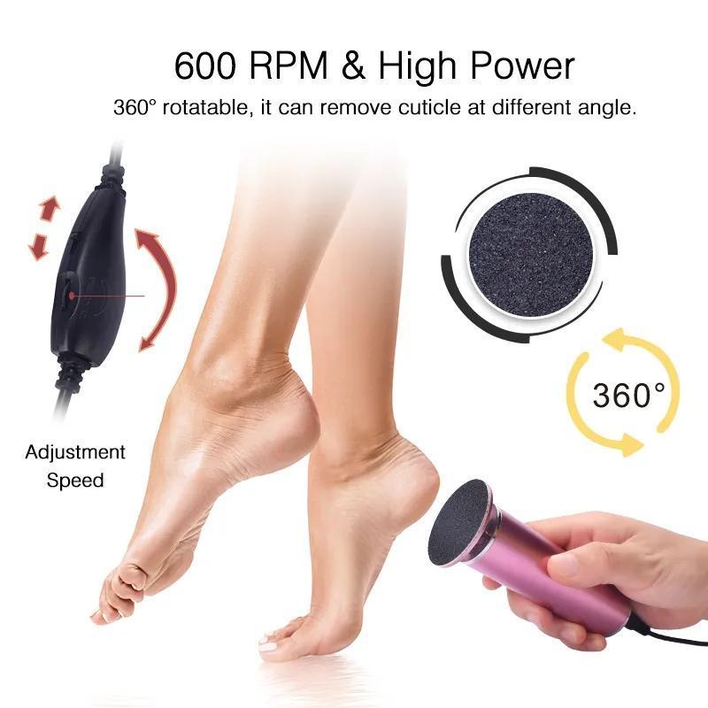 Electric Foot File, Adjustable Rotatable Electronic Foot Dead Skin Remover, Callus Remover Tool for Home & Nail Salon, Pedicure Care Tool for Men Women, Dynamic Nail Supply