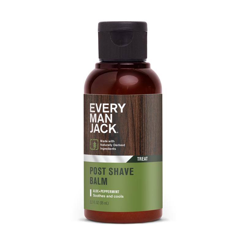 Every Man Jack Men's Post Shave Balm - Calms Irritation, Cools Skin, Hydrates, Absorbs Fast - Made with Naturally Derived Ingredients like Coconut Oil, Aloe Vera, Natural Menthol - 3.2oz Daily Aftershave Skin Care