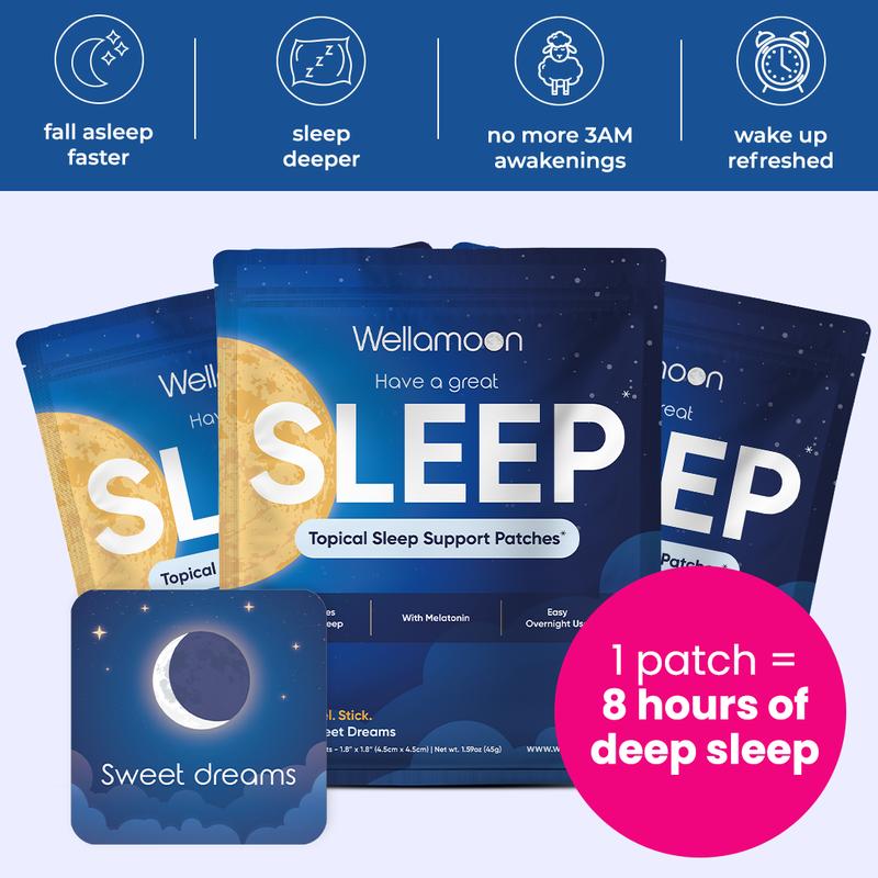 3x bundle Wellamoon Comfort Sleep Support Patches for Adults Extra Strength Sleep Patch Herbal