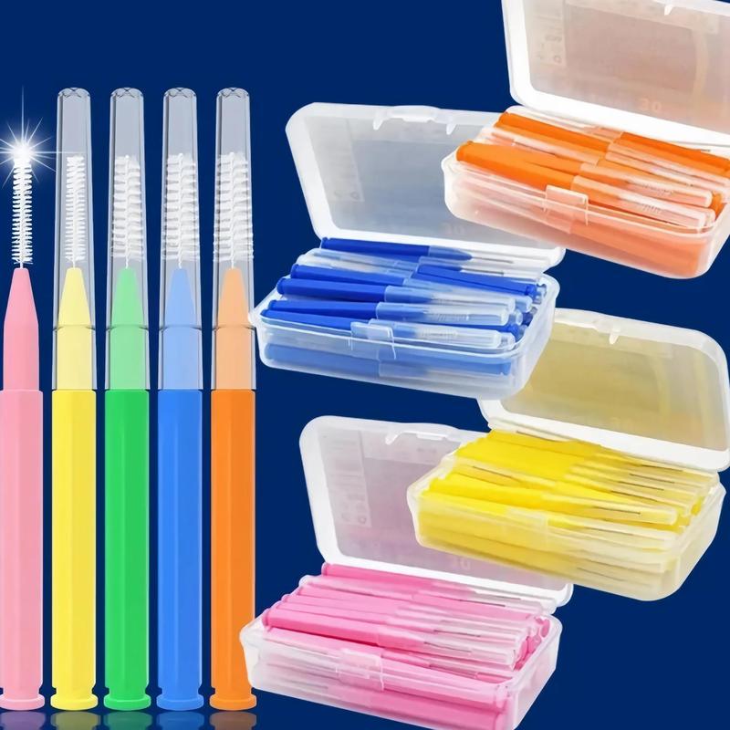 Dental Floss Picks Kit, 30pcs box Portable Interdental Brushes & Flossing Sticks for Effective Tooth Cleaning, Oral Care, Tooth Cleaning Supplies