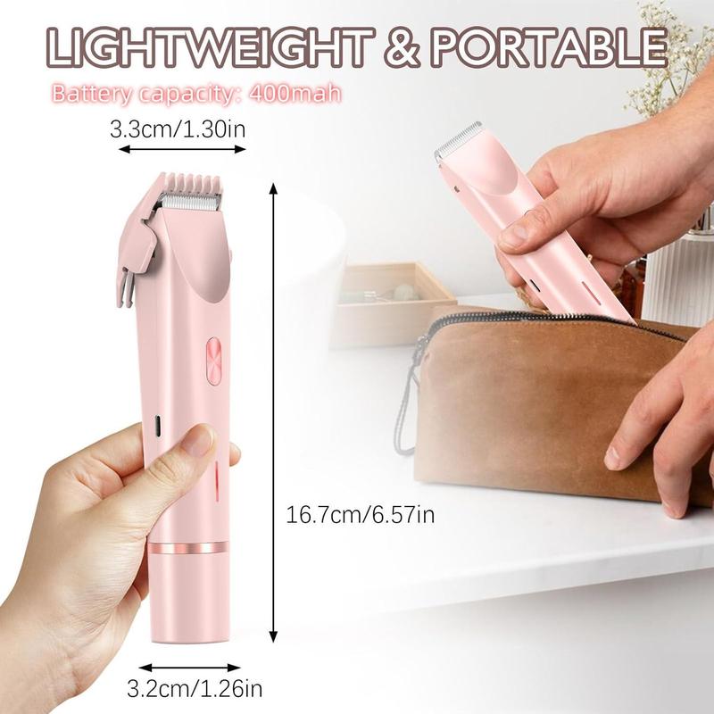 Electric Hair Removal Tool, 1 Box Waterproof Body Hair Remover & Accessories, Cordless Bikini Trimmer with Detachable Head, 2 in 1 Razor for Women