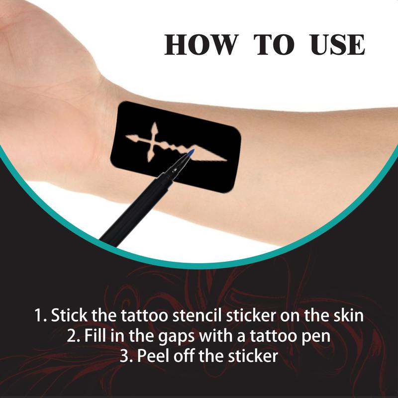 Temporary Tattoo Pen Set Face Arm Body Multi-color Painting DIY Makeup Graffiti Decoration Tattoo Pen DIY Template Temporary Tattoo Show Personality Enhance Charm