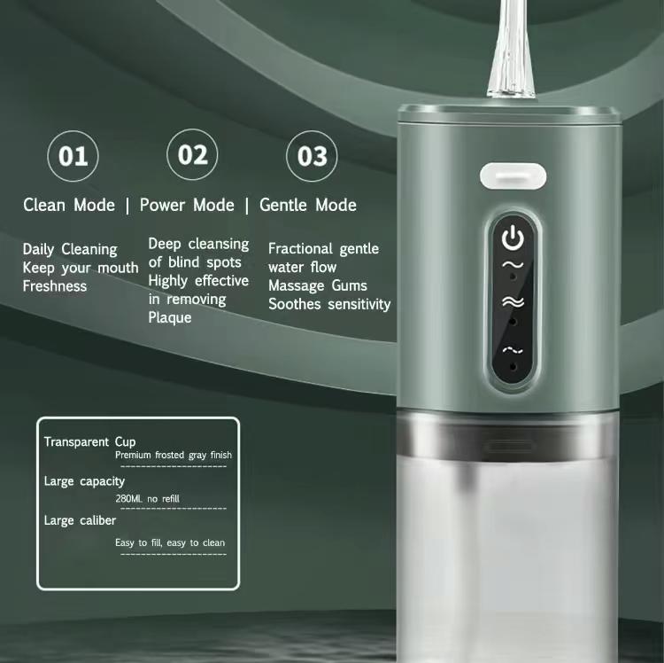 Water Flosser for Teeth Cleaner Rechargeable Oral Irrigator 3 Modes 280ML IPX6 Waterproof Powerful Battery Portable Water Dental Pick for Home Travel