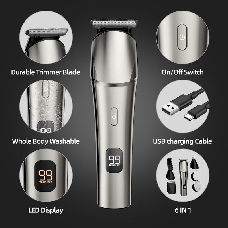 Beard Trimmer for Men - 11 In 1 Mens Grooming Kit with Hair Clippers, Electric Razor, Shavers for Mustache, Body, Face, Nose & Ear Hair Trimmer, Gifts for Men, Waterproof