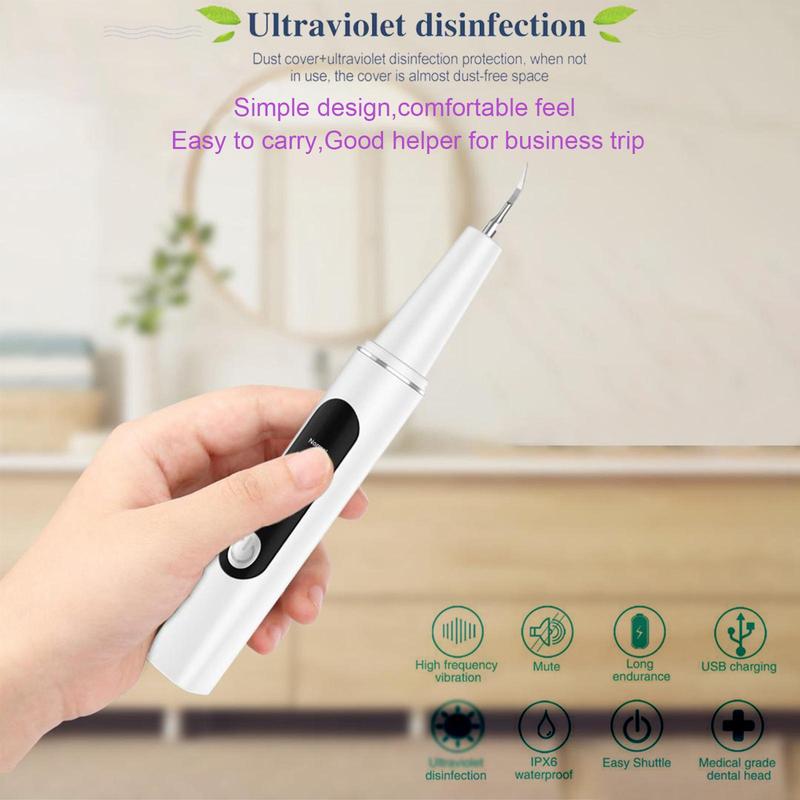 Rechargeable Electric Oral Irrigator, 1 Set Teeth Deep Cleansing Kit with LED Light & 5 Adjustable Modes, Oral Care Tool for Reduce Plaque Only By Cleaning