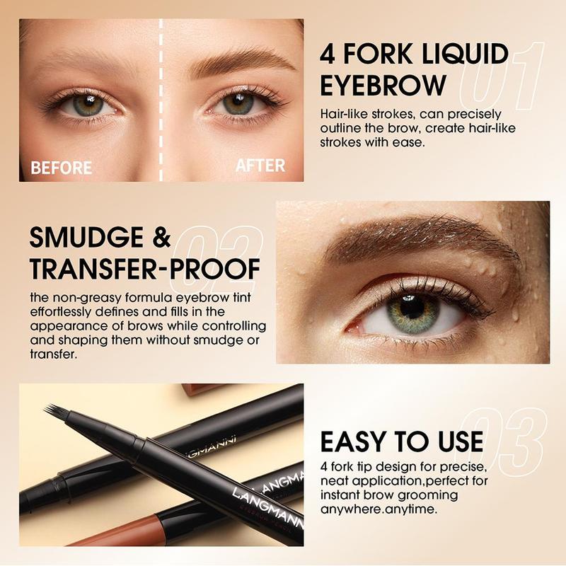 Waterproof 4 Claws Eyebrow Pencil, 1 Count Long Lasting Smudge Proof Brow Shading & Filling Pencil, Brow Styling Brush Makeup Tool, Eyebrow Cosmetic