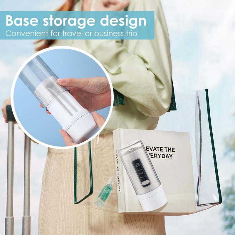 Portable Rechargeable Oral Irrigator, 1 Box 240ML Electric High-pressure Oral Irrigator with 4 Counts Nozzles, Water Flosser for Teeth, Electric Teeth Cleaner, Daily Water Flosser for Home & Travel, Gift for Christmas, Winter Gift