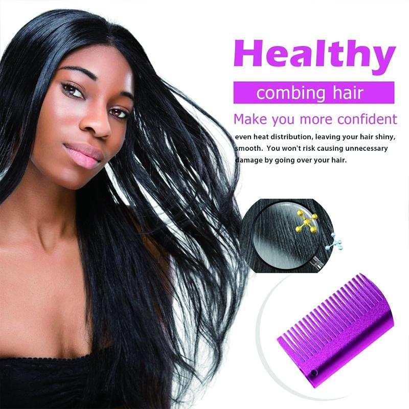 27 Counts Ceramic Hot Comb Hair Straightener for Wigs and Natural Hair - Curling Iron and Pressing Comb Kit for Silky Styles