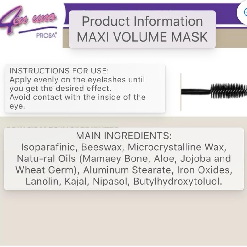 Prosa Maxi-Volume Black - 4 en 1 Eyelash Mascara ( purple Cap ) Cosmetic