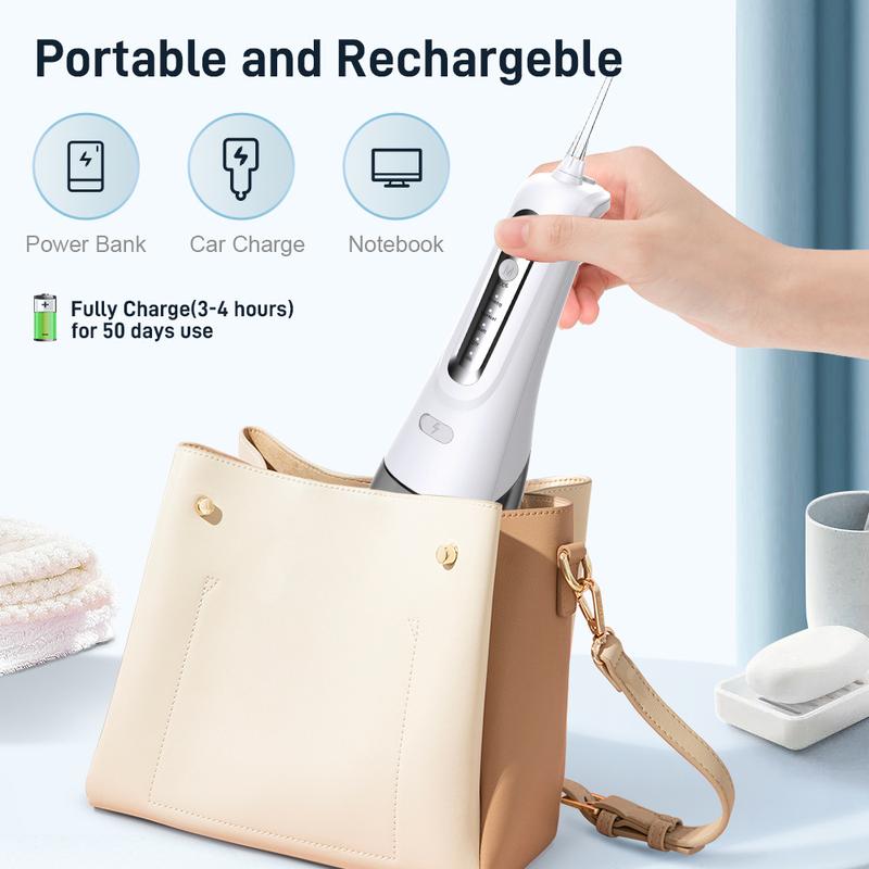 VUFVOID Classic Cordless Water Flosser, 4 Cleaning Modes, DIY Mode, USB Rechargeable, 300ml Big Tank, Oral Irrigator for Home and Travel