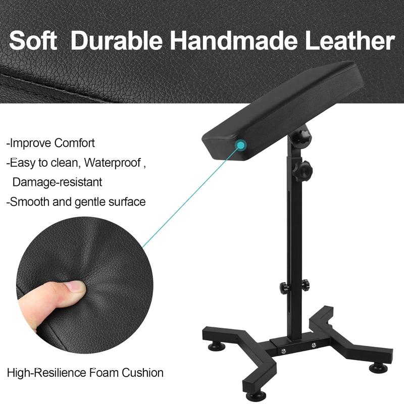 Tattoo Armrest Stand Movable Tattoo Arm Leg Rest Stand Adjustable Height and Tilt Leather Pad Professional Heavy Equipment for Tattoo Studio Cosmetics