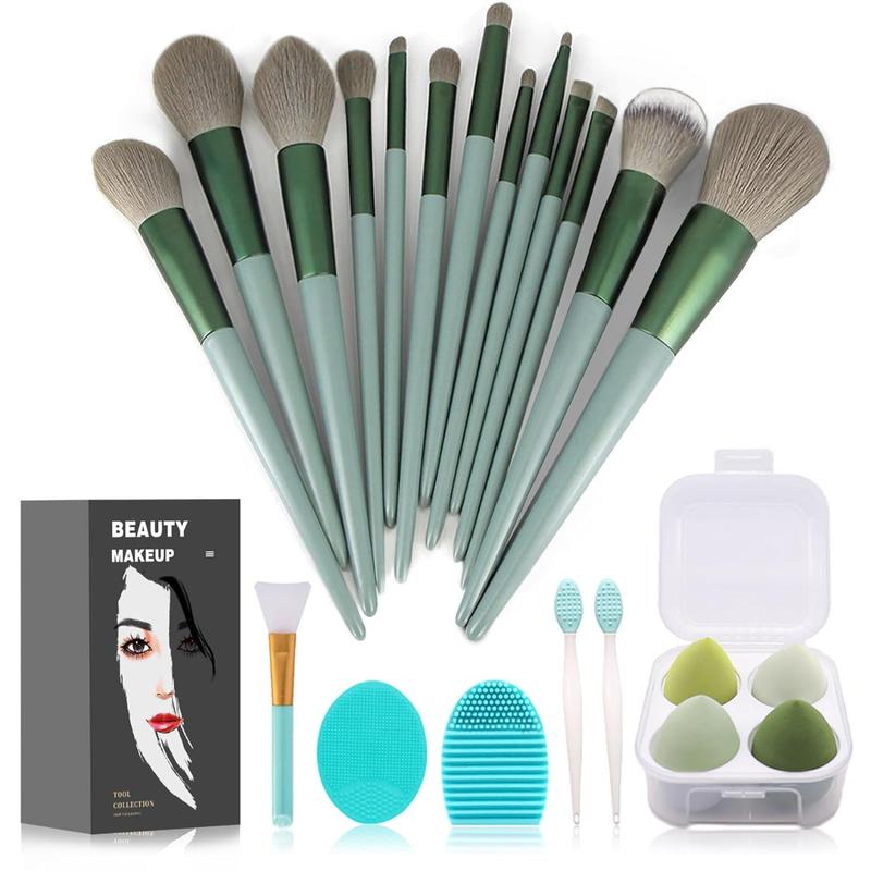 Makeup Brushes 22 Pcs Makeup Kit,Foundation Brush Eyeshadow Brush Make up Brushes Set (Green, 22 Piece Set)