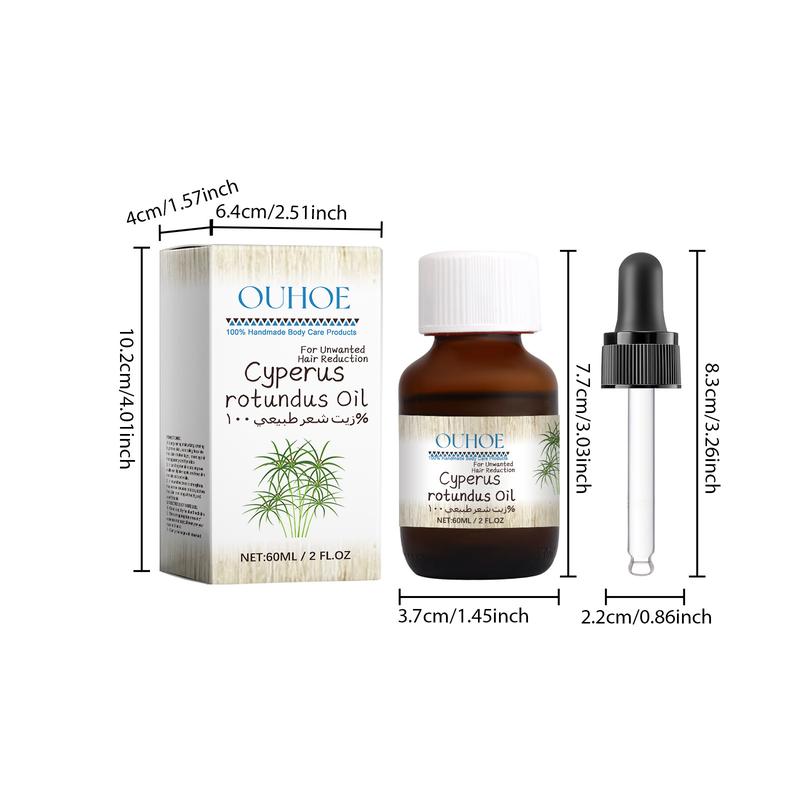 Cyperus Rotundus Oil (60ml), Natural Body Essential Oil for Reducing Body Hair,  Body Care Oil for Women & Men Daily Use