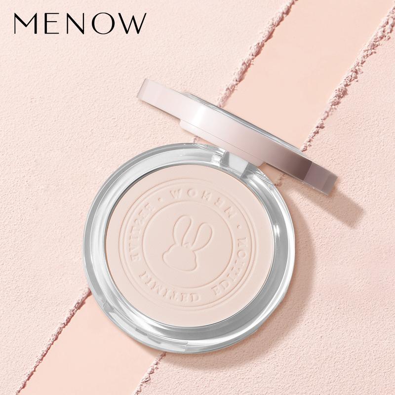 MENOW Cute Bunny Powder, Soft Focus Oil Control Makeup Holding Powder, Invisible Pores, Lightweight Waterproof and Sweatproof Makeup Holding Up to 12 Hours, Multi Skin Nourishing Ingredients