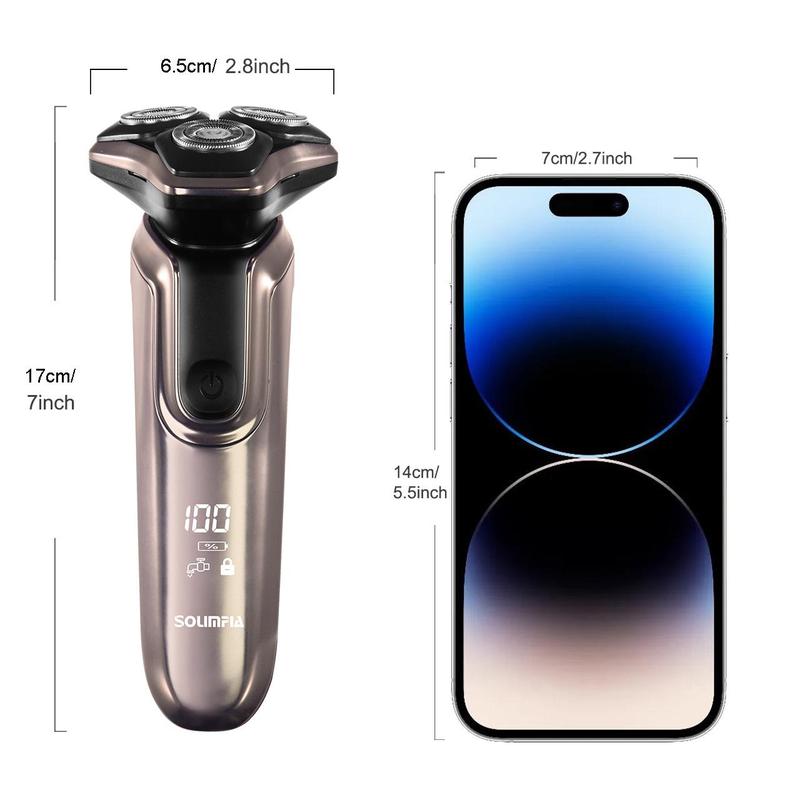 Electric Shaver, 1 Box Waterproof Electric Razor with Pop-Up Trimmer Head & Accessories, Wet and Dry Use Electric Shaver for Men