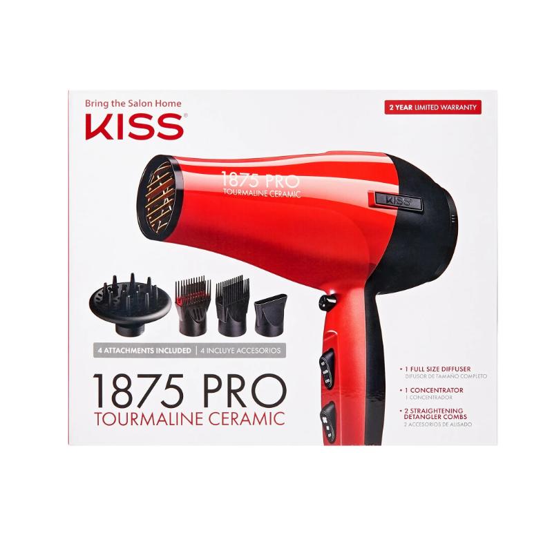 KISS 1875 Watt Pro Tourmaline Ceramic Styling Edition Hair Dryer, Styling Edition, Storage