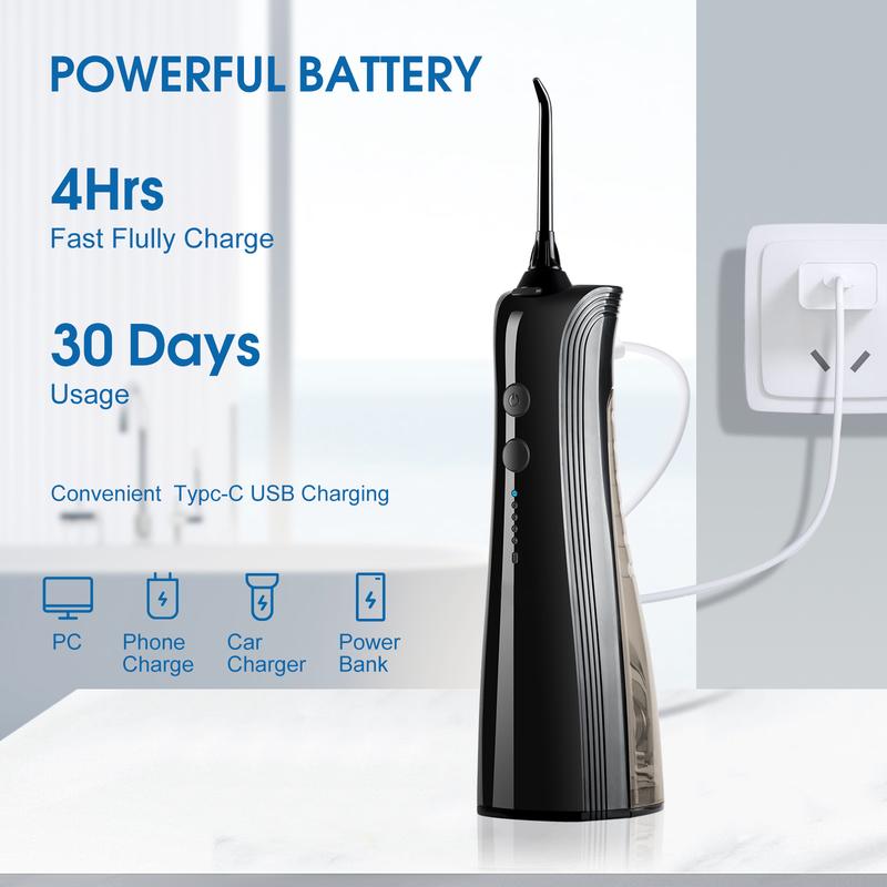 Water Dental Flosser Teeth Pick: Portable Cordless Oral Irrigator 200ML Rechargeable Travel Irrigation Cleaner IPX7 Waterproof Electric Waterflosser Flossing Machine for Teeth Cleaning A6