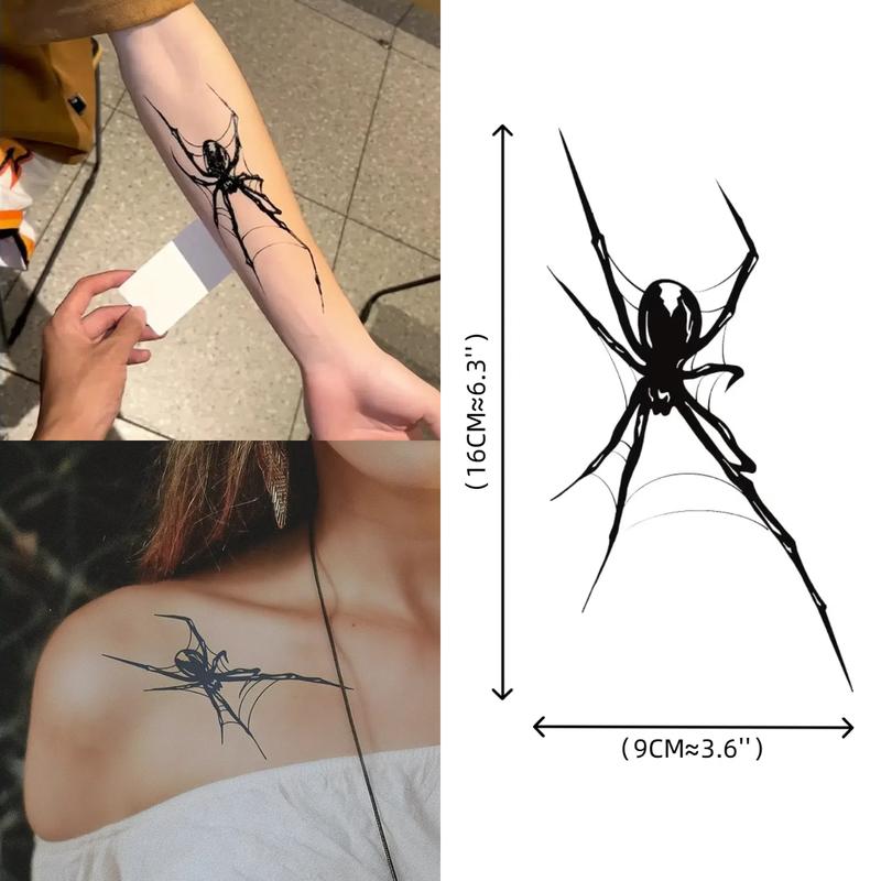 Tiptop Realistic Halloween Giant Spider Forearm Tattoo Sticker, Waterproof Wear-resistant & Non-reflective, Long-lasting 7-15 days