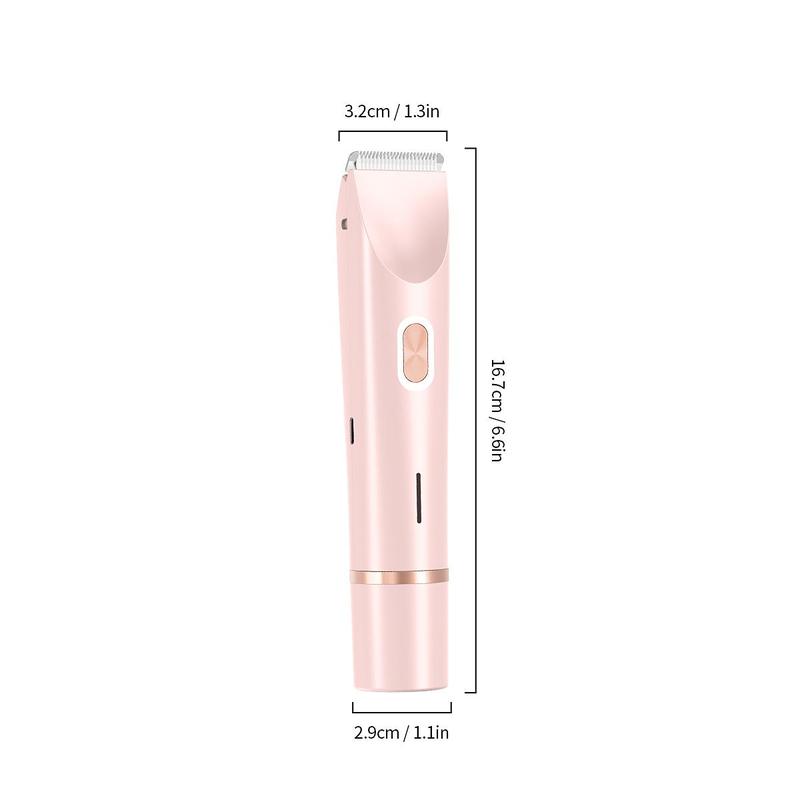 Electric Trimmer for Women, 1 Count Rechargeable 2 in 1 Body and Facial Epilator, Dual Heads for Painless Trimming of Face, Underarms and Legs