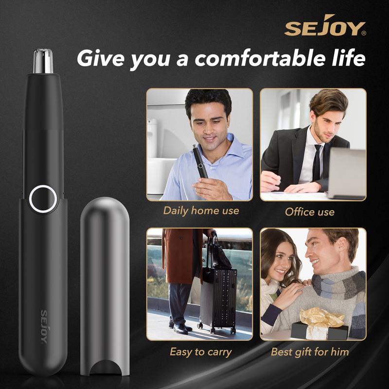 Sejoy Electric Ear and Nose Hair Trimmer Mocha N Painless Eyebrow Removal Clipper for Men Women Waterproof Nostril Hair Cleaner