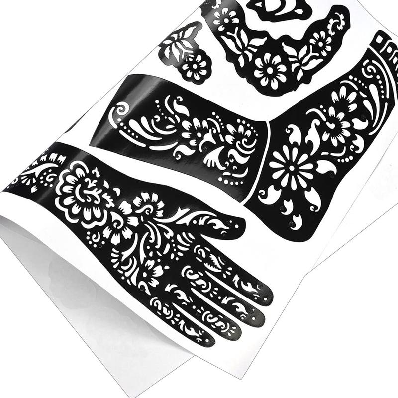 Henna tattoo kit,Indian Temporary Tattoo Stencils Airbrushing Diy Henna Tattoo Stencils Henna Art Templates, Hands Feet Leg Arm Tattoo Stickers