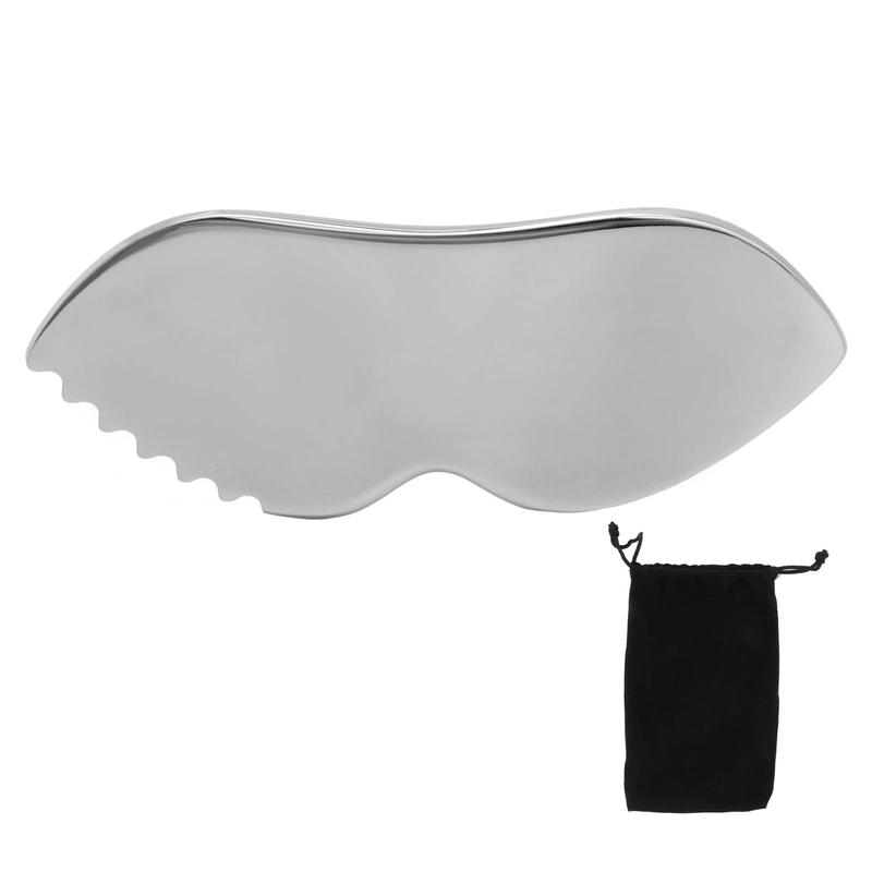 Stainless Steel Gua Sha Massage Board, Face Skin Care Massage Scraper Tool, Manual Gua Sha Lymphatic Drainage Massage Tool for Face, Neck and Around Lips with Storage Bag