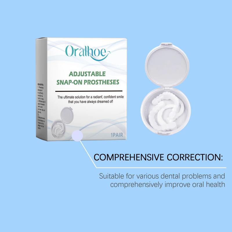 Denture Teeth Temporary Fake Teeth Snap On Top and Bottom Teeth for Men and WomenAdjustable Snap-On Prostheses；Orthodontic Braces; Modification Of Teeth Adjustable Snap-On Veneer Teeth Covers