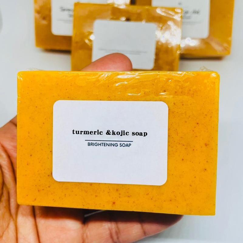 3 PCS Turmeric & Kojic Acid BrighteningSoap, DarkSpot Remover, Kojic AcidSoap, Soap Body CareBody WashLemon Flawiess Organic Cleanser Cleansing Coconut Moisture