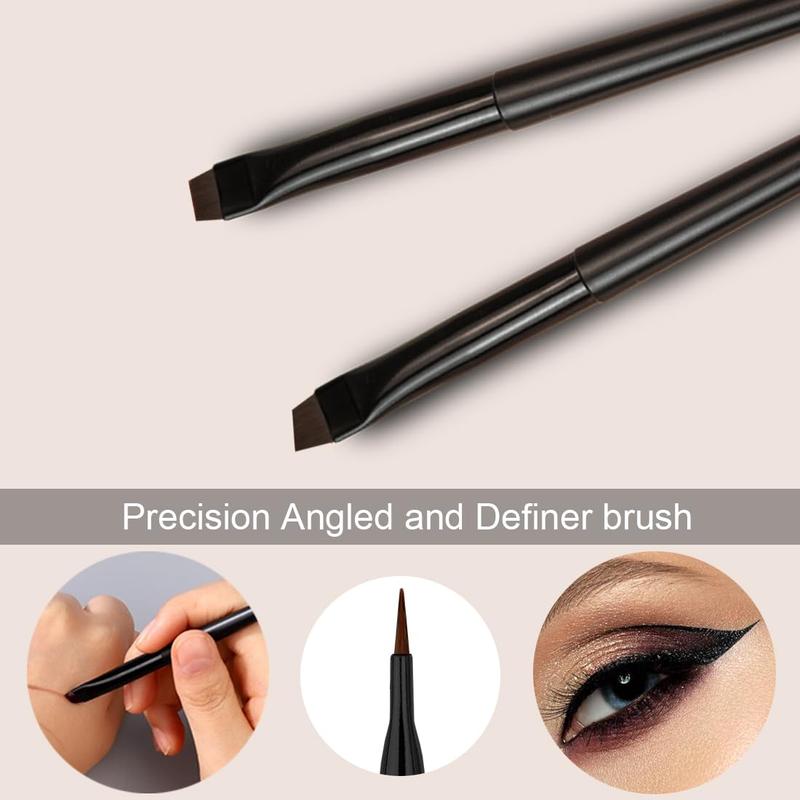 7 Pcs Eyeliner Brush, Angled Flat Definer Eye Liner Makeup Brushes, Ultra Fine Bent Pencil Point Eyeliner Brushes for Precision Liner