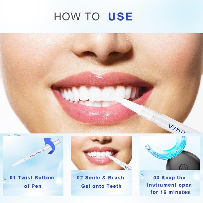 Summer Spring Oral Care Teeth Whitening Kit, 1 Set Fast Teeth Whitener, Household Wireless Teeth Care Kit, Including 1 Count Teeth Beauty Instrument & 4 Counts Beauty Pen, Mother's Day Gift, Birthday Gift