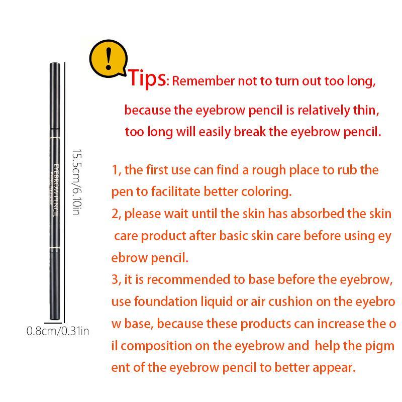 Long Lasting Eyebrow Pencil, 1 3 Counts Double Headed Eyebrow Pencil, Waterproof Eyebrow Pencil with Eyebrow Brush, Beauty Cosmetic, Christmas Gift